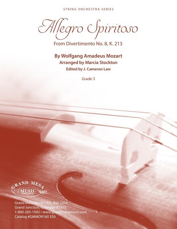 Mozart: Allegro Spiritoso for String Orchestra Grade 3 — Score & Parts (Grand Mesa Strings)
