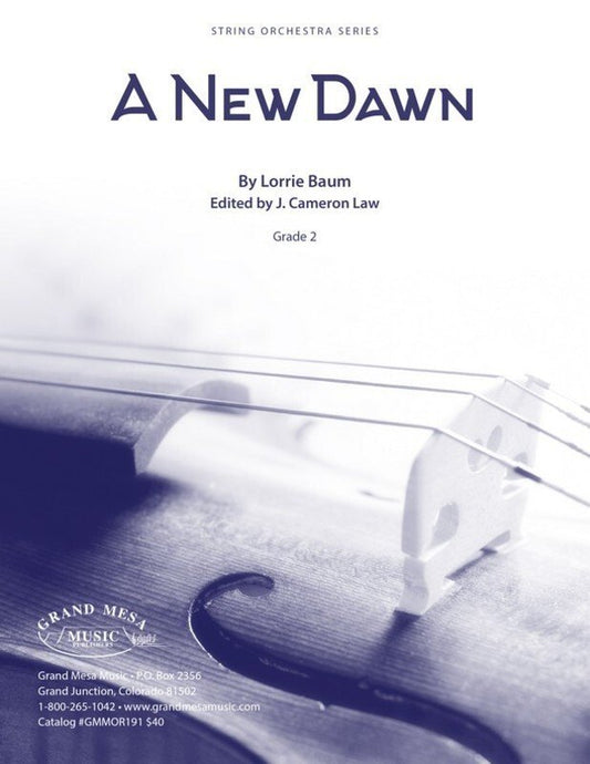 Lorrie Baum: A New Dawn for String Orchestra SO2 — Score & Parts (Grand Mesa Strings)