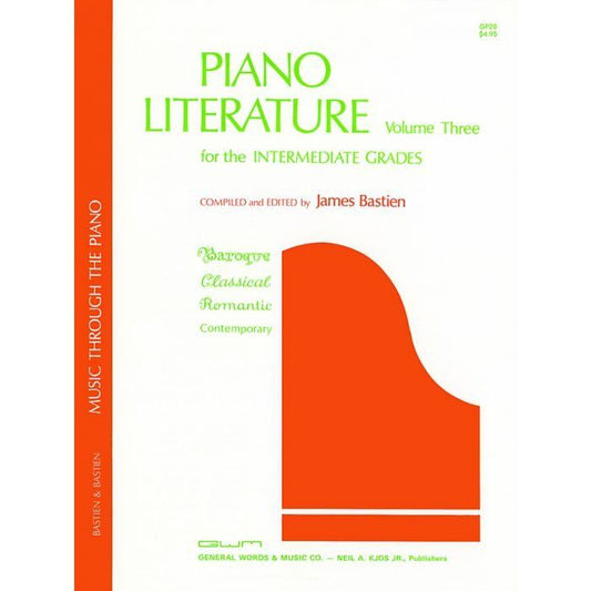 Piano Literature Vol 3 for Intermediate Grades by Neil A. Kjos Music Company, 72 Pages
