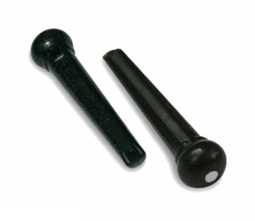 DR. PARTS 6 x Bridge Pins Black with White Dot Acoustic Guitar Set