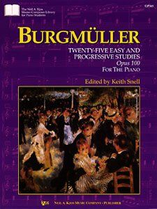 Burgmuller 25 Progressive Studies Op. 100 for Piano, 40 Pages, Published by Neil A. Kjos Music Company