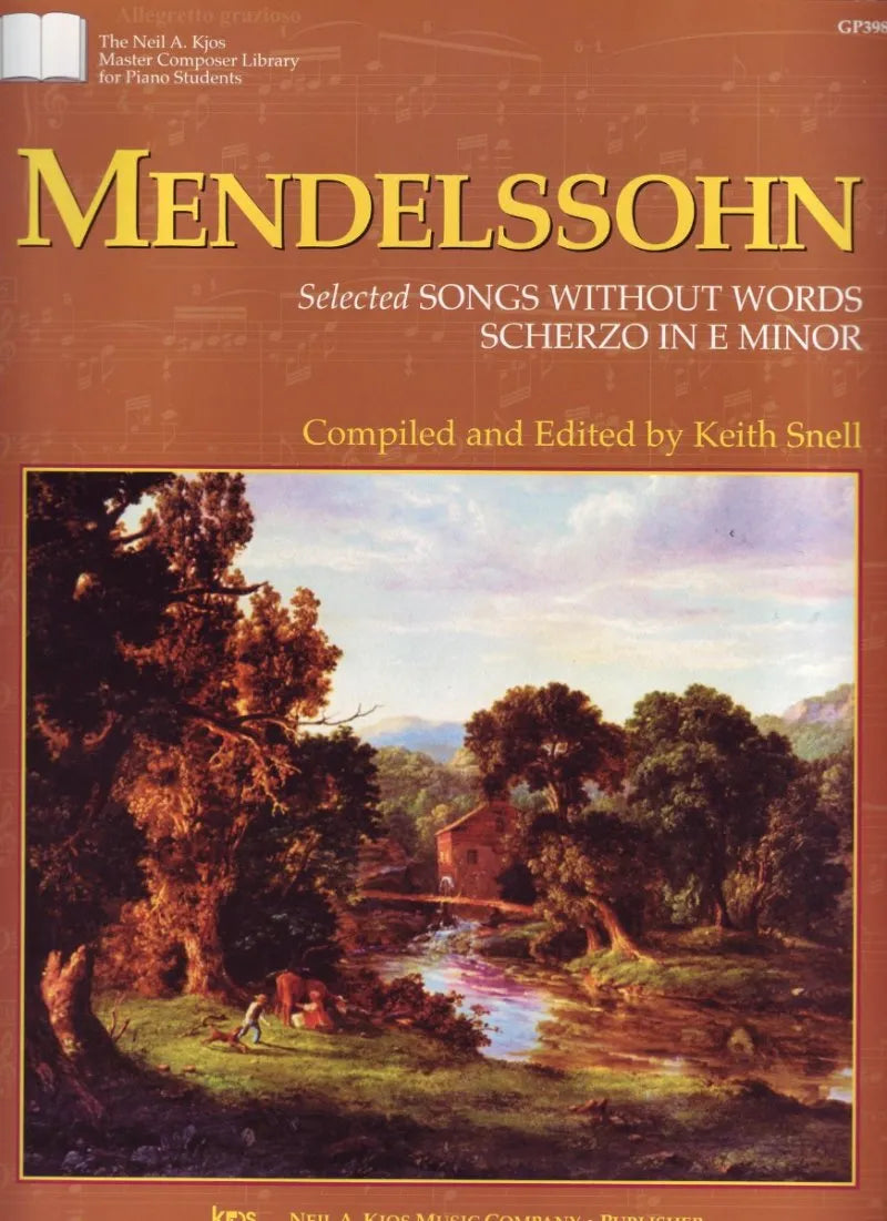 Mendelssohn Selected Songs Without Words and Scherzo E Minor for Piano, 36 Pages