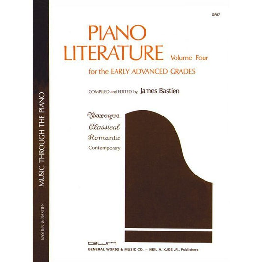 Piano Literature Book 4 Early Advanced by Neil A. Kjos Music Company, 128 Pages