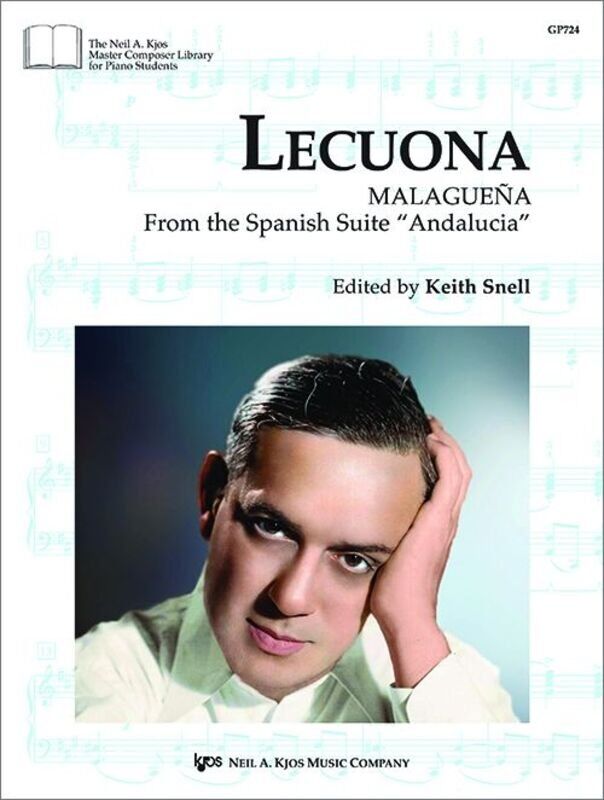 Lecuona - Malaguena for Piano, 24 Pages, Master Composer Solo Sheets, Neil A. Kjos Music Company