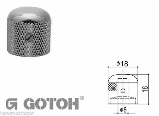 Electric Guitar LP Style Control Knobs - GOTOH Chrome knob, Dome top