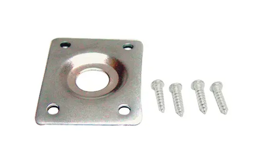 Dr Parts LP Style Square Jack Plate Chrome 36.5 x 28.5mm