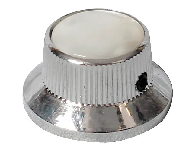 Eagle Control Knob Bell Style Chrome with White Pearloid Top