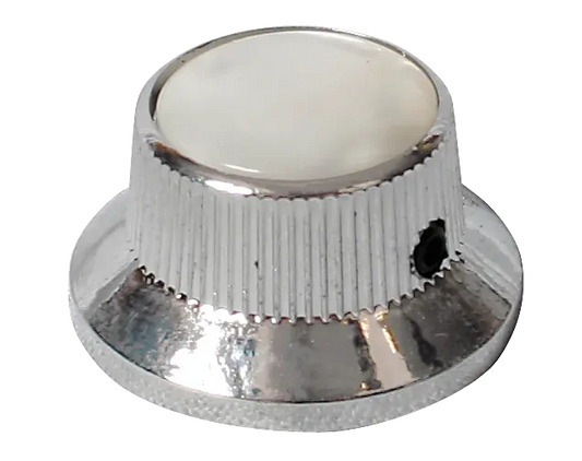 Eagle Control Knob Bell Style Chrome with White Pearloid Top
