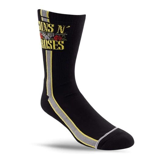 Perris Licensed Guns N' Roses "Side Stripe" Large Crew Socks Black (1 Pair) — view 2