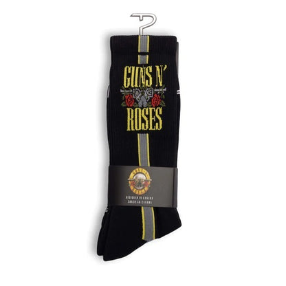 Perris Licensed Guns N' Roses "Side Stripe" Large Crew Socks Black (1 Pair)