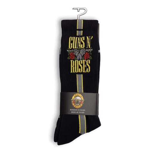Perris Licensed Guns N' Roses "Side Stripe" Large Crew Socks Black (1 Pair)