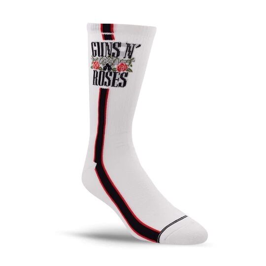 Perris Licensed Guns N' Roses "Side Stripe" Large Crew Socks - White (1-Pair) — view 2
