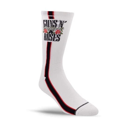 Perris Licensed Guns N' Roses "Side Stripe" Large Crew Socks - White (1-Pair) — view 2