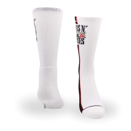 Perris Licensed Guns N' Roses "Side Stripe" Large Crew Socks - White (1-Pair) — view 3