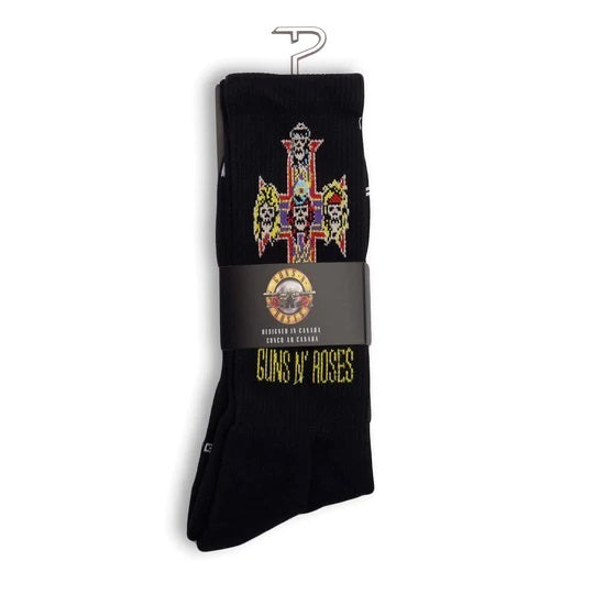 Perris Licensed GNR "Appetite For Destruction" Large Crew Socks - Black (1-Pair)