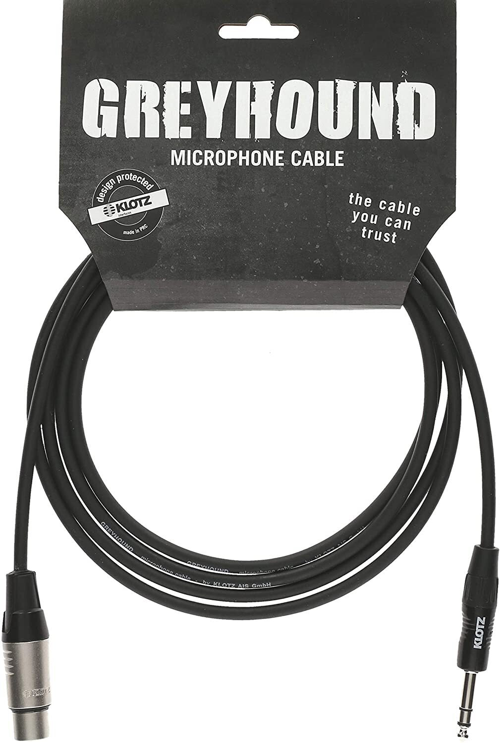Klotz Greyhound 10M Mic Cable w/ Female XLR - Balanced Jack Plug GRG1FP1000