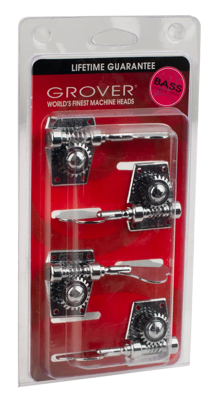 Grover 4-in-Line Chrome Bass Machine Heads — view 3