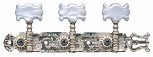 GROVER - Classical Guitar Machine Heads, Nickel, Pearloid butterfly buttons