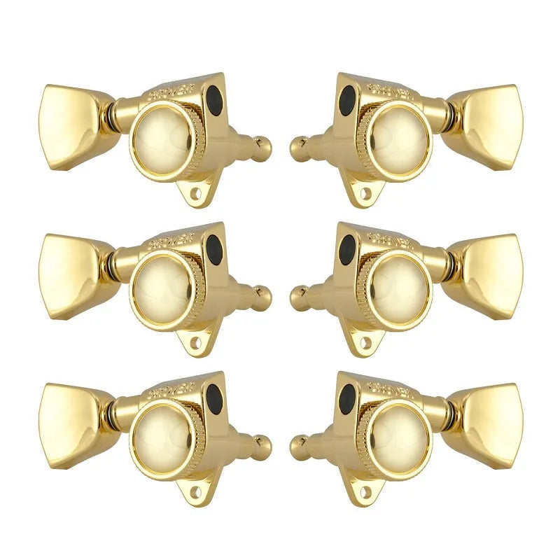 Grover Electric Locking Machine Heads 3-a-Side Gold Plated AMS Roto-Grip 18:1 Gear Ratio