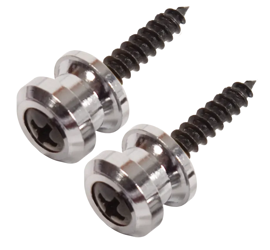 Grover Chrome Strap Lock End Pins - Pair