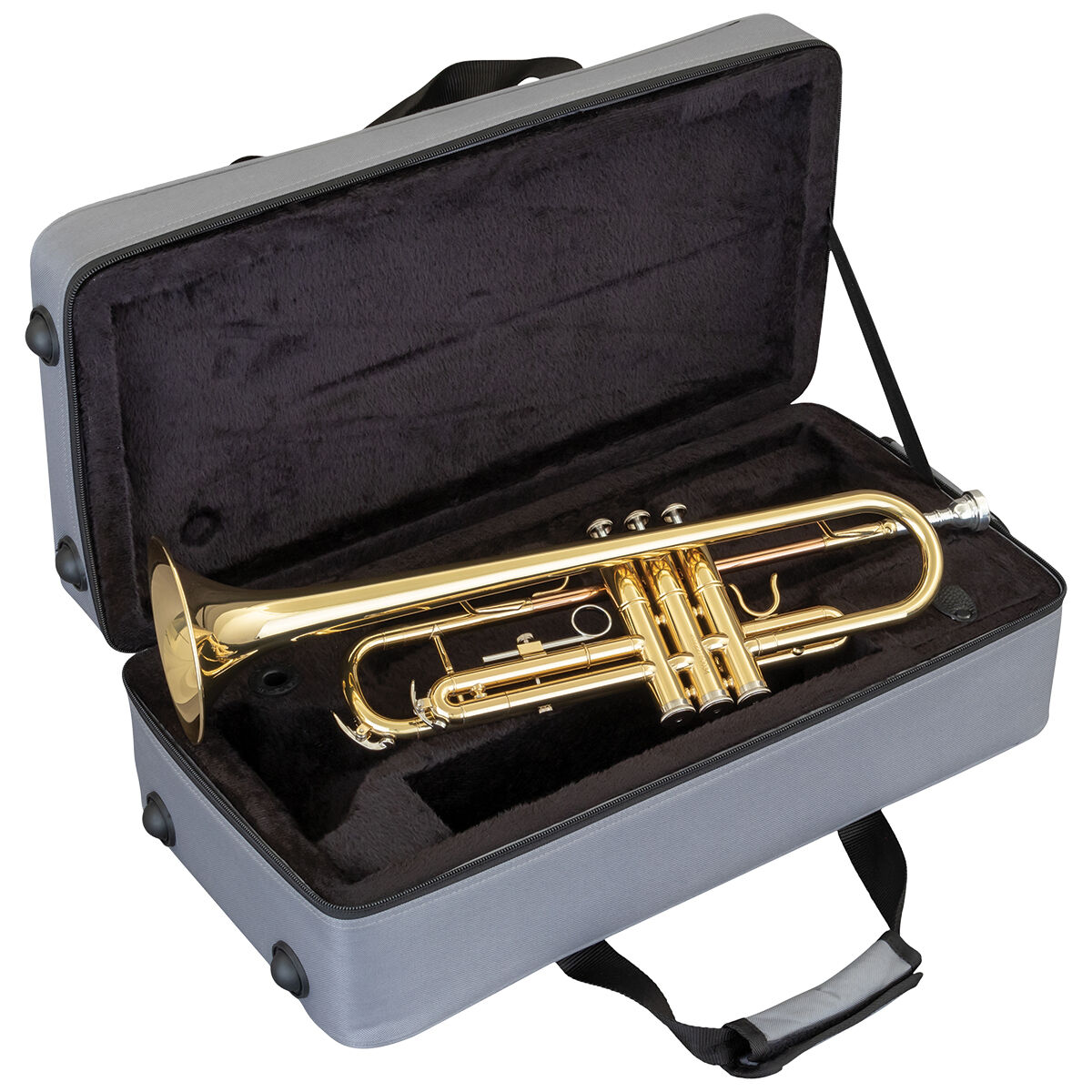 Grassi Bb Trumpet Gold Lacquer Master Series Student Pack with Case, Oil, Lyre [GRTR20SK] — view 2