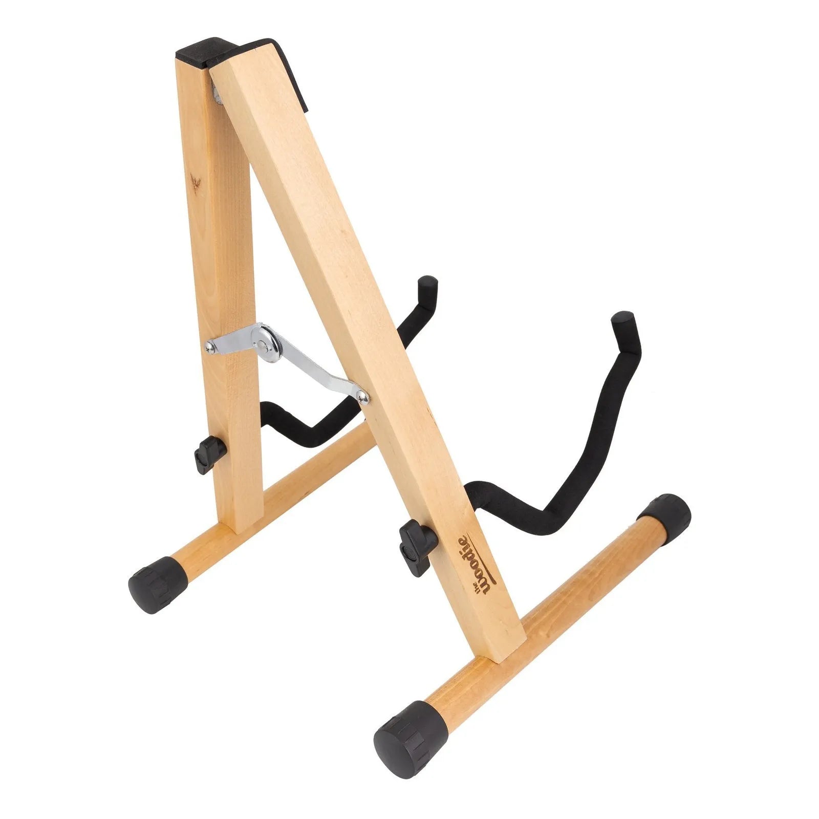 Fretz Woodie 5 Wooden Folding A-Frame Guitar Stand for Acoustic, Electric, Bass Guitars - Natural Finish — view 2