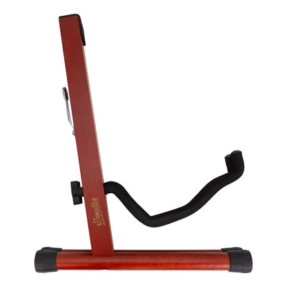 Fretz Woodie 5 Wooden Folding A-Frame Guitar Stand - Red Stain — view 3