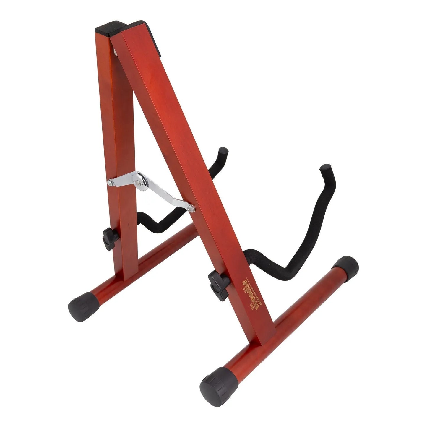 Fretz Woodie 5 Wooden Folding A-Frame Guitar Stand - Red Stain — view 2