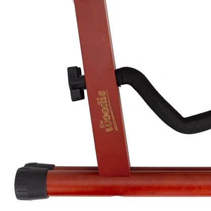 Fretz Woodie 5 Wooden Folding A-Frame Guitar Stand - Red Stain — view 4