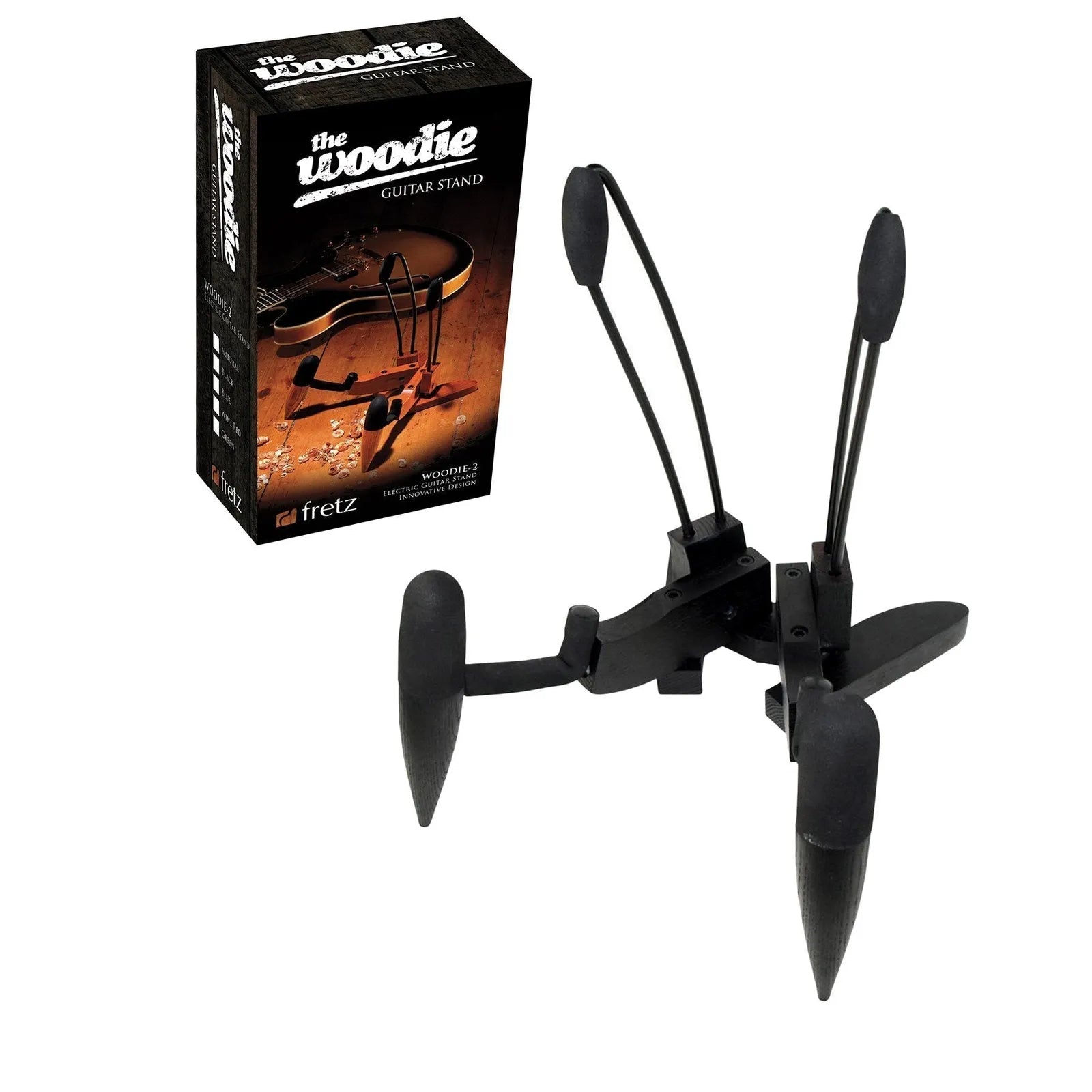 Fretz Woodie 2 Black Wooden Folding Electric Guitar Stand