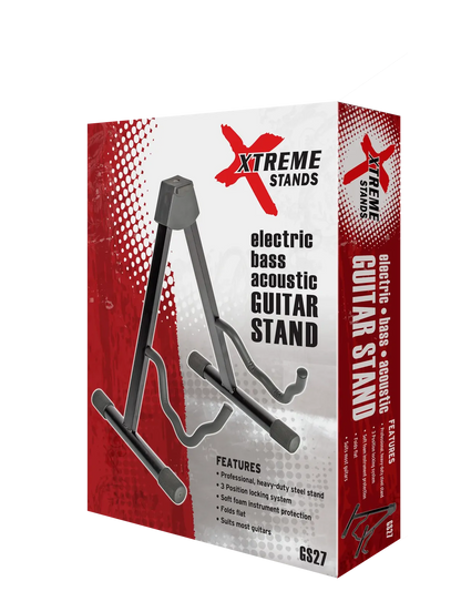 AMS GS27 Heavy Duty A-Frame Guitar Stand - Black — view 2