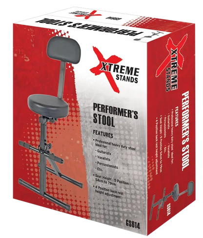 Xtreme Performer Stool Height Adjustable with Footrest & Backrest — view 3