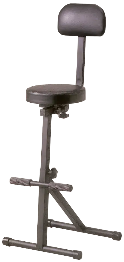 AMS GS620 Heavy Duty Guitar Stool with Back Support, Adjustable Height 52-82cm, Black — view 2