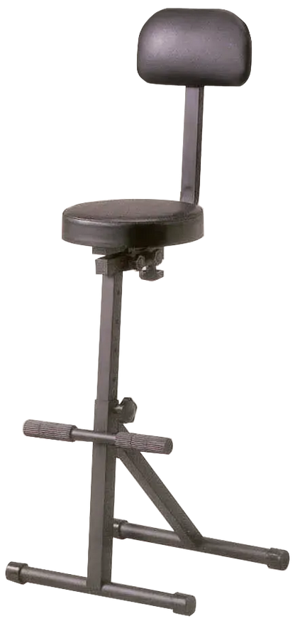 AMS GS620 Heavy Duty Guitar Stool with Back Support, Adjustable Height 52-82cm, Black — view 2