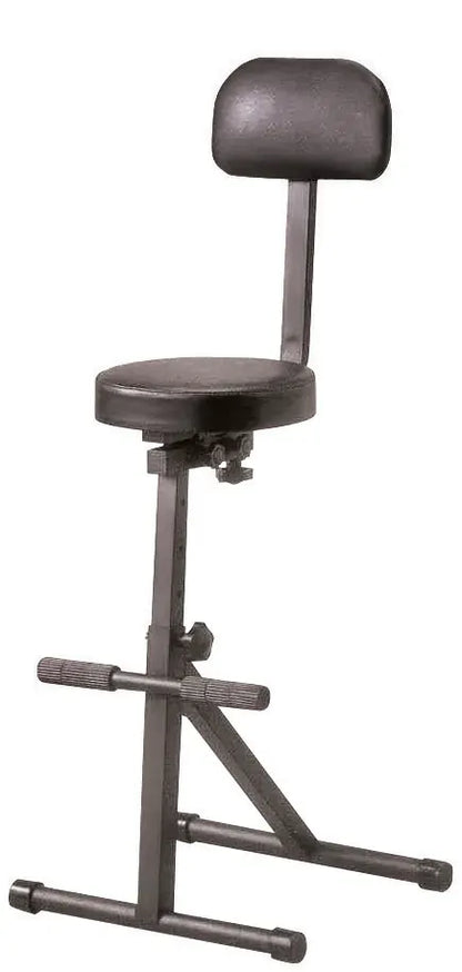 AMS GS620 Heavy Duty Guitar Stool with Back Support, Adjustable Height 52-82cm, Black
