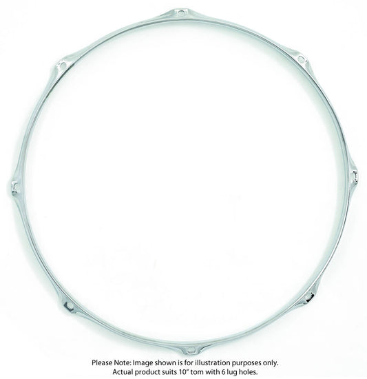Gibraltar 10" Steel Power Tom Hoop 6 Lug 2.3mm Heavy-Duty Chrome Drum Hoops