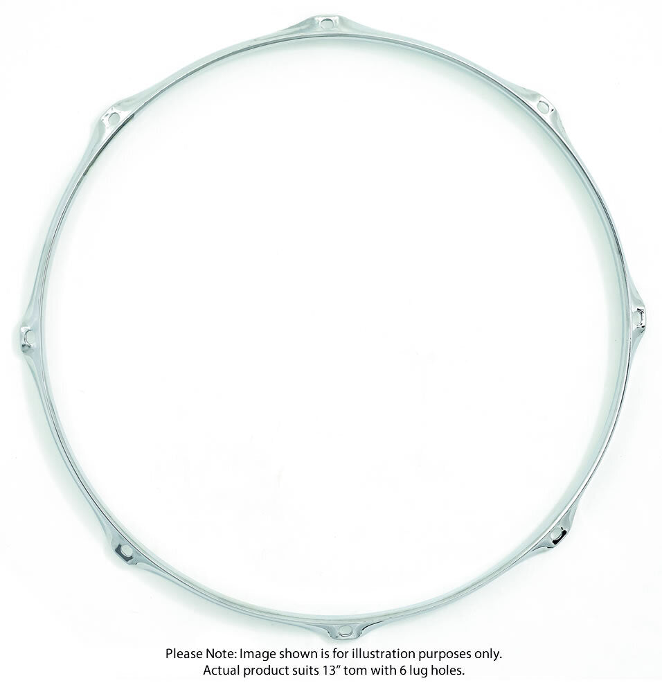 Gibraltar 13" 6 Lug Steel Power Tom Hoop - 2.3mm Heavy-Duty Chrome Drum Hoops