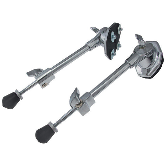 Gibraltar Pro Bass Drum Spurs with Adjustable Bracket - Pair, Telescopic, 14" Length, 4 Hole Mount