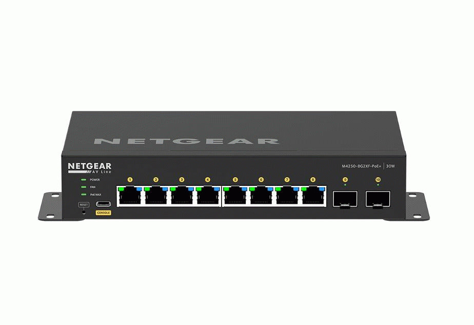 Netgear Av Line 8-Port Managedswitch Poe+(8) 220W, Sfp+ Avline(2), Life Wty