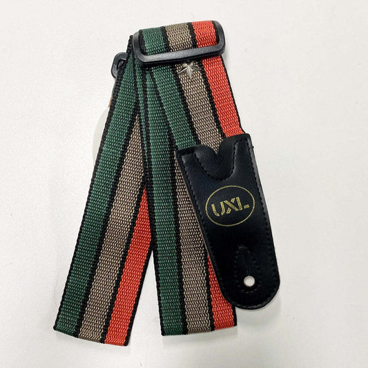 UXL Guitar Strap 50mm Rainbow Cotton w/ Leather Tabs