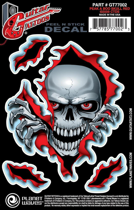Planet Waves Guitar Tattoo, Peek A Boo Skull