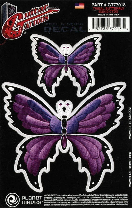 Planet Waves Guitar Tattoo, Tribal Butterfly