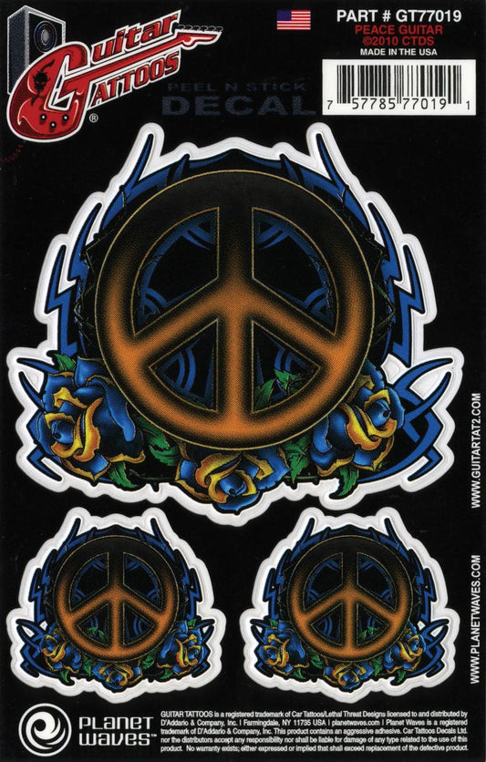 Planet Waves Guitar Tattoo, Peace Tribal
