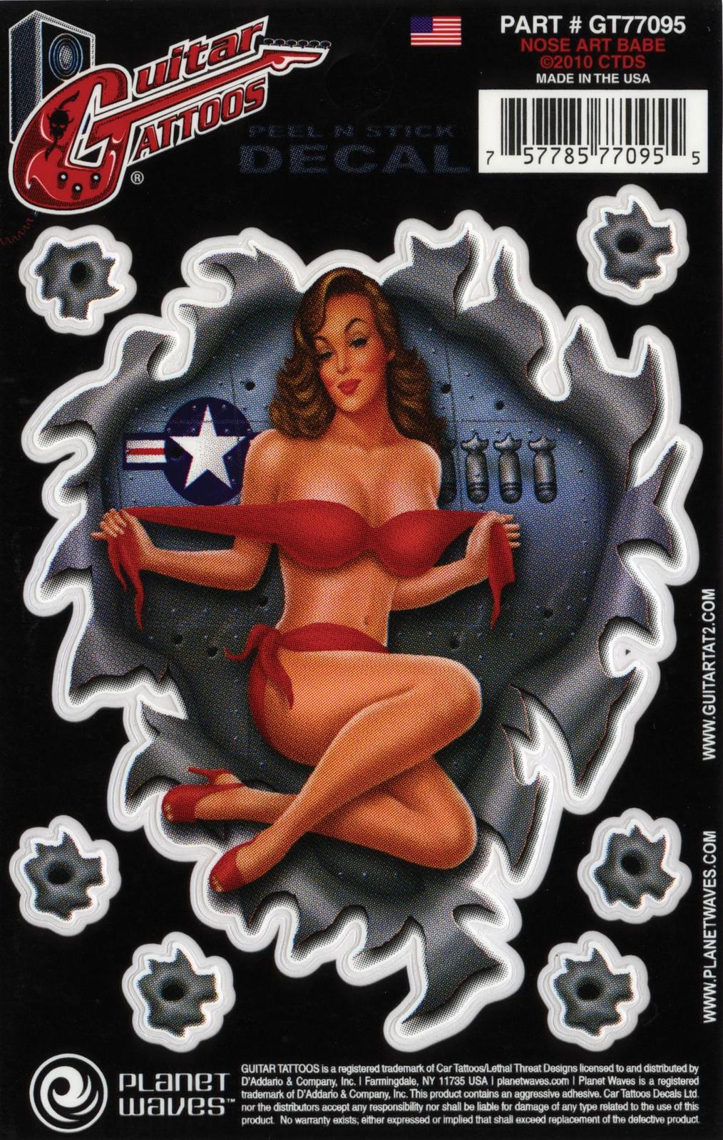 Planet Waves Guitar Tattoo, Nose Art Babe