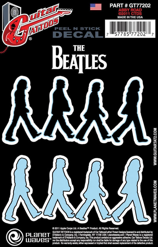 Planet Waves Beatles Guitar Tattoo Sticker, Abbey Road