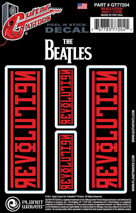 Planet Waves Beatles Guitar Tattoo Sticker, Revolution