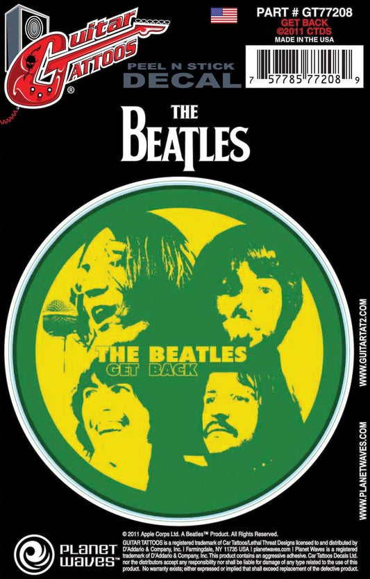 Planet Waves Beatles Guitar Tattoo Sticker, Get Back