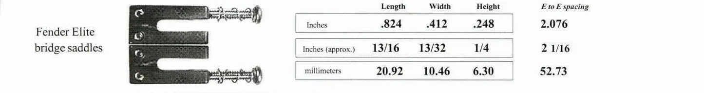 Graph Tech BRIDGE SADDLE SET for Fender Elite (3L + 3R)