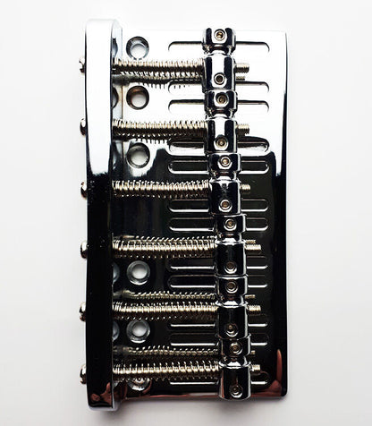 GT Bass Bridge with Brass Saddles, Chrome Finish, 6-String, 17mm String Spacing — view 4