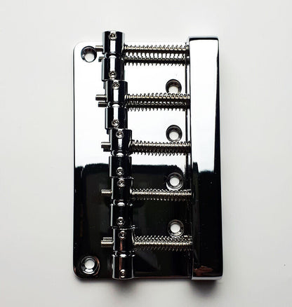 GT BB509 Bass Bridge with Brass Saddles, Chrome Finish, 5-String, 19mm String Spacing — view 2
